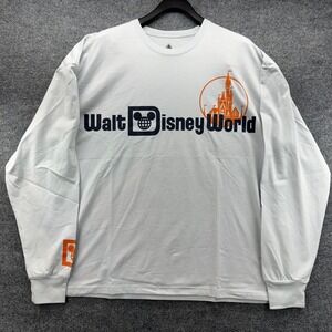 Walt Disney World Orange Castle Logo Long Sleeve Shirt Men's XL